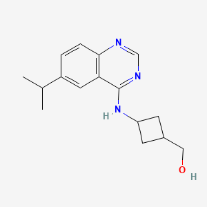 molecular formula C16H21N3O B7444102 [3-[(6-Propan-2-ylquinazolin-4-yl)amino]cyclobutyl]methanol 