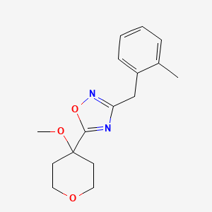 molecular formula C16H20N2O3 B7444110 5-(4-Methoxyoxan-4-yl)-3-[(2-methylphenyl)methyl]-1,2,4-oxadiazole 