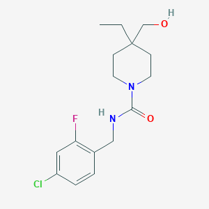 N-[(4-chloro-2-fluorophenyl)methyl]-4-ethyl-4-(hydroxymethyl)piperidine-1-carboxamide