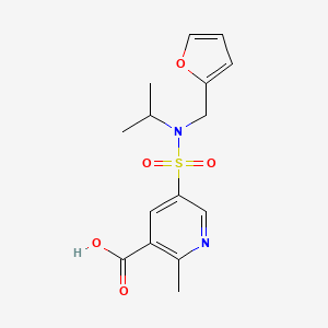 molecular formula C15H18N2O5S B7444165 5-[Furan-2-ylmethyl(propan-2-yl)sulfamoyl]-2-methylpyridine-3-carboxylic acid 