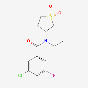 3-chloro-N-(1,1-dioxothiolan-3-yl)-N-ethyl-5-fluorobenzamide