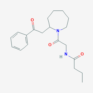 N-[2-oxo-2-(2-phenacylazepan-1-yl)ethyl]butanamide