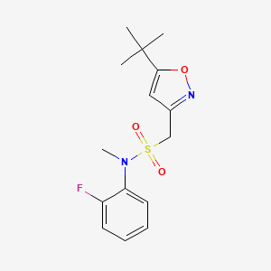 molecular formula C15H19FN2O3S B7444202 1-(5-tert-butyl-1,2-oxazol-3-yl)-N-(2-fluorophenyl)-N-methylmethanesulfonamide 