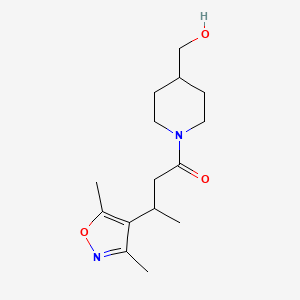 molecular formula C15H24N2O3 B7444223 3-(3,5-Dimethyl-1,2-oxazol-4-yl)-1-[4-(hydroxymethyl)piperidin-1-yl]butan-1-one 