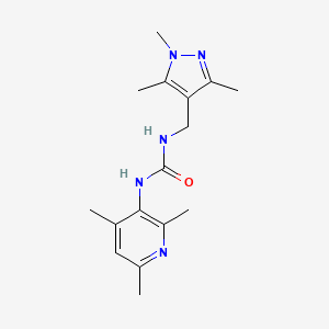 molecular formula C16H23N5O B7444231 1-[(1,3,5-Trimethylpyrazol-4-yl)methyl]-3-(2,4,6-trimethylpyridin-3-yl)urea 