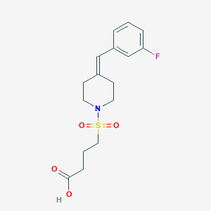 4-[4-[(3-Fluorophenyl)methylidene]piperidin-1-yl]sulfonylbutanoic acid