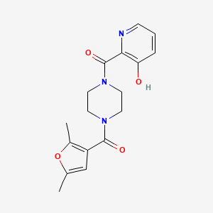 molecular formula C17H19N3O4 B7444294 (2,5-Dimethylfuran-3-yl)-[4-(3-hydroxypyridine-2-carbonyl)piperazin-1-yl]methanone 