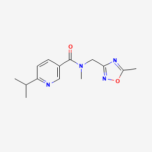 molecular formula C14H18N4O2 B7444309 N-methyl-N-[(5-methyl-1,2,4-oxadiazol-3-yl)methyl]-6-propan-2-ylpyridine-3-carboxamide 