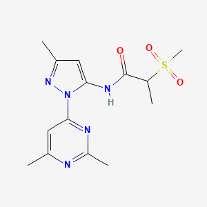 N-[2-(2,6-dimethylpyrimidin-4-yl)-5-methylpyrazol-3-yl]-2-methylsulfonylpropanamide