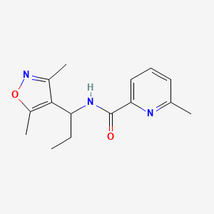 molecular formula C15H19N3O2 B7444338 N-[1-(3,5-dimethyl-1,2-oxazol-4-yl)propyl]-6-methylpyridine-2-carboxamide 