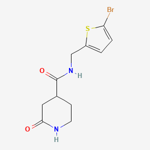 molecular formula C11H13BrN2O2S B7444339 N-[(5-bromothiophen-2-yl)methyl]-2-oxopiperidine-4-carboxamide 