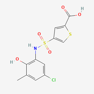 4-[(5-Chloro-2-hydroxy-3-methylphenyl)sulfamoyl]thiophene-2-carboxylic acid