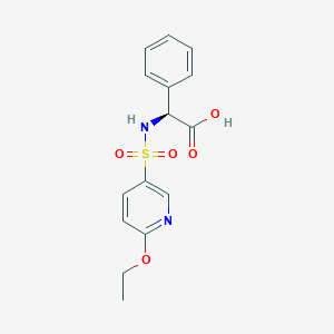 molecular formula C15H16N2O5S B7444457 (2S)-2-[(6-ethoxypyridin-3-yl)sulfonylamino]-2-phenylacetic acid 