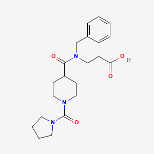 molecular formula C21H29N3O4 B7444477 3-[Benzyl-[1-(pyrrolidine-1-carbonyl)piperidine-4-carbonyl]amino]propanoic acid 