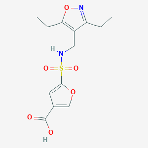 molecular formula C13H16N2O6S B7444514 5-[(3,5-Diethyl-1,2-oxazol-4-yl)methylsulfamoyl]furan-3-carboxylic acid 