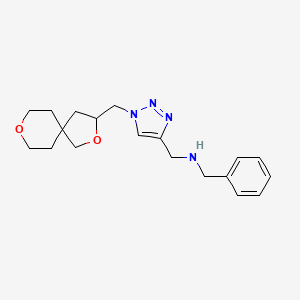 molecular formula C19H26N4O2 B7444548 N-[[1-(2,8-dioxaspiro[4.5]decan-3-ylmethyl)triazol-4-yl]methyl]-1-phenylmethanamine 