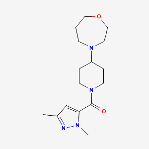 molecular formula C16H26N4O2 B7444549 (2,5-Dimethylpyrazol-3-yl)-[4-(1,4-oxazepan-4-yl)piperidin-1-yl]methanone 