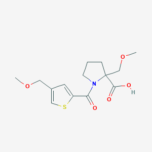 molecular formula C14H19NO5S B7444551 2-(Methoxymethyl)-1-[4-(methoxymethyl)thiophene-2-carbonyl]pyrrolidine-2-carboxylic acid 