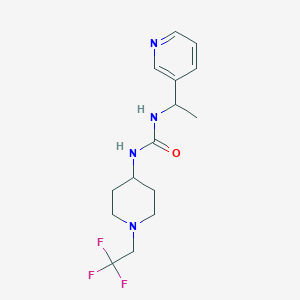 molecular formula C15H21F3N4O B7444580 1-(1-Pyridin-3-ylethyl)-3-[1-(2,2,2-trifluoroethyl)piperidin-4-yl]urea 