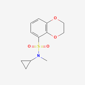 molecular formula C12H15NO4S B7444583 N-cyclopropyl-N-methyl-2,3-dihydro-1,4-benzodioxine-5-sulfonamide 