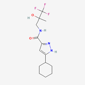 molecular formula C14H20F3N3O2 B7444616 5-cyclohexyl-N-(3,3,3-trifluoro-2-hydroxy-2-methylpropyl)-1H-pyrazole-3-carboxamide 