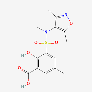 3-[(3,5-Dimethyl-1,2-oxazol-4-yl)-methylsulfamoyl]-2-hydroxy-5-methylbenzoic acid