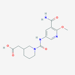 2-[1-[(5-Carbamoyl-6-methoxypyridin-3-yl)carbamoyl]piperidin-3-yl]acetic acid