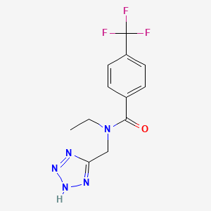 molecular formula C12H12F3N5O B7444664 N-ethyl-N-(2H-tetrazol-5-ylmethyl)-4-(trifluoromethyl)benzamide 