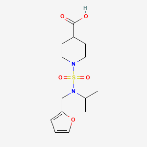 molecular formula C14H22N2O5S B7444676 1-[Furan-2-ylmethyl(propan-2-yl)sulfamoyl]piperidine-4-carboxylic acid 