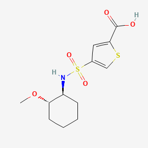 molecular formula C12H17NO5S2 B7444682 4-[[(1S,2S)-2-methoxycyclohexyl]sulfamoyl]thiophene-2-carboxylic acid 