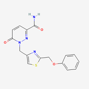 6-Oxo-1-[[2-(phenoxymethyl)-1,3-thiazol-4-yl]methyl]pyridazine-3-carboxamide