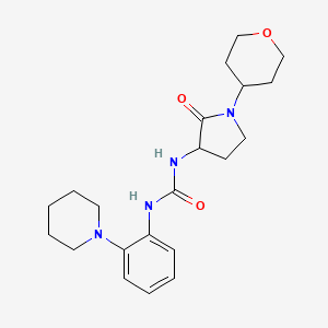 molecular formula C21H30N4O3 B7444694 1-[1-(Oxan-4-yl)-2-oxopyrrolidin-3-yl]-3-(2-piperidin-1-ylphenyl)urea 