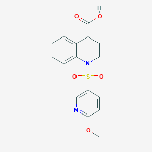 1-(6-methoxypyridin-3-yl)sulfonyl-3,4-dihydro-2H-quinoline-4-carboxylic acid