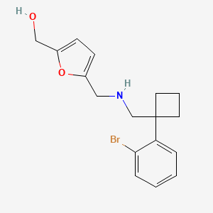 molecular formula C17H20BrNO2 B7444723 [5-[[[1-(2-Bromophenyl)cyclobutyl]methylamino]methyl]furan-2-yl]methanol 