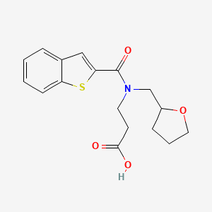 molecular formula C17H19NO4S B7444747 3-[1-Benzothiophene-2-carbonyl(oxolan-2-ylmethyl)amino]propanoic acid 