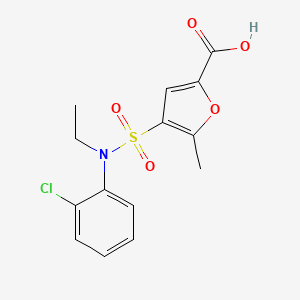 molecular formula C14H14ClNO5S B7444754 4-[(2-Chlorophenyl)-ethylsulfamoyl]-5-methylfuran-2-carboxylic acid 