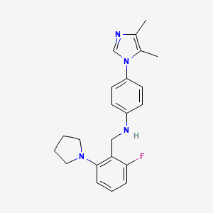 4-(4,5-dimethylimidazol-1-yl)-N-[(2-fluoro-6-pyrrolidin-1-ylphenyl)methyl]aniline