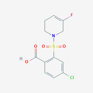 molecular formula C12H11ClFNO4S B7444794 4-chloro-2-[(5-fluoro-3,6-dihydro-2H-pyridin-1-yl)sulfonyl]benzoic acid 