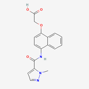 2-[4-[(2-Methylpyrazole-3-carbonyl)amino]naphthalen-1-yl]oxyacetic acid