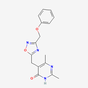 2,4-dimethyl-5-[[3-(phenoxymethyl)-1,2,4-oxadiazol-5-yl]methyl]-1H-pyrimidin-6-one