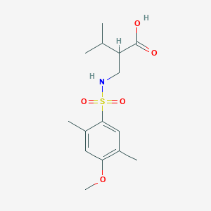 molecular formula C15H23NO5S B7444834 2-[[(4-Methoxy-2,5-dimethylphenyl)sulfonylamino]methyl]-3-methylbutanoic acid 