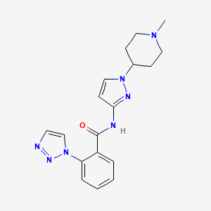 N-[1-(1-methylpiperidin-4-yl)pyrazol-3-yl]-2-(triazol-1-yl)benzamide