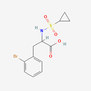 molecular formula C12H14BrNO4S B7444854 3-(2-Bromophenyl)-2-(cyclopropylsulfonylamino)propanoic acid 