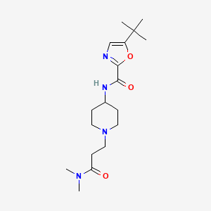 5-tert-butyl-N-[1-[3-(dimethylamino)-3-oxopropyl]piperidin-4-yl]-1,3-oxazole-2-carboxamide