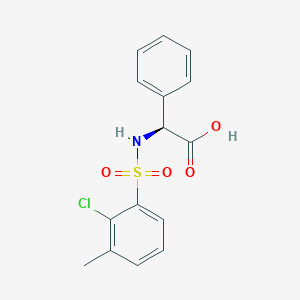 molecular formula C15H14ClNO4S B7444864 (2S)-2-[(2-chloro-3-methylphenyl)sulfonylamino]-2-phenylacetic acid 