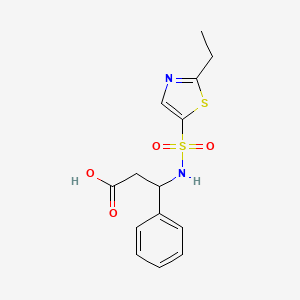 3-[(2-Ethyl-1,3-thiazol-5-yl)sulfonylamino]-3-phenylpropanoic acid