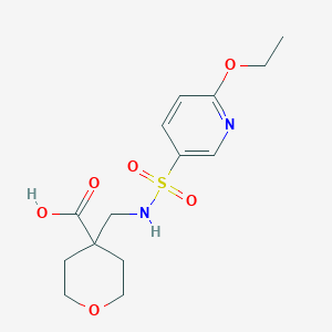 molecular formula C14H20N2O6S B7444921 4-[[(6-Ethoxypyridin-3-yl)sulfonylamino]methyl]oxane-4-carboxylic acid 