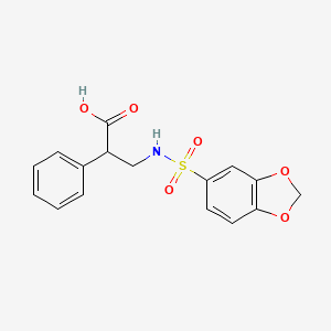 3-(1,3-Benzodioxol-5-ylsulfonylamino)-2-phenylpropanoic acid