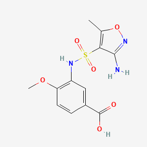 3-[(3-Amino-5-methyl-1,2-oxazol-4-yl)sulfonylamino]-4-methoxybenzoic acid