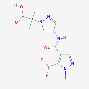 2-[4-[[5-(Difluoromethyl)-1-methylpyrazole-4-carbonyl]amino]pyrazol-1-yl]-2-methylpropanoic acid